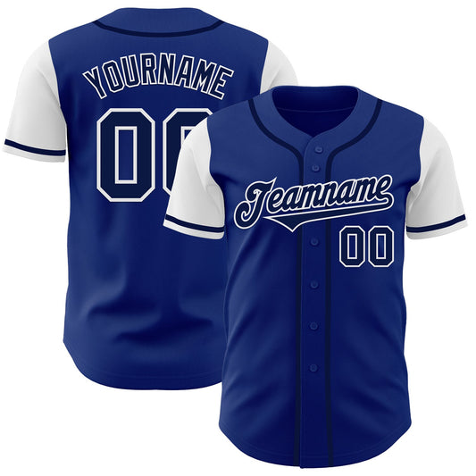 Custom Royal Navy-White Authentic Two Tone Baseball Jersey - Sky-Custom