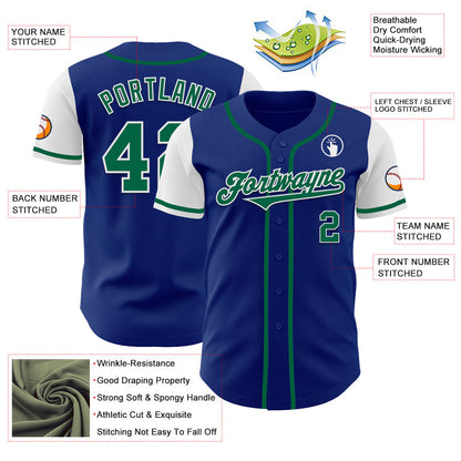Custom Royal Kelly Green-White Authentic Two Tone Baseball Jersey - Sky-Custom
