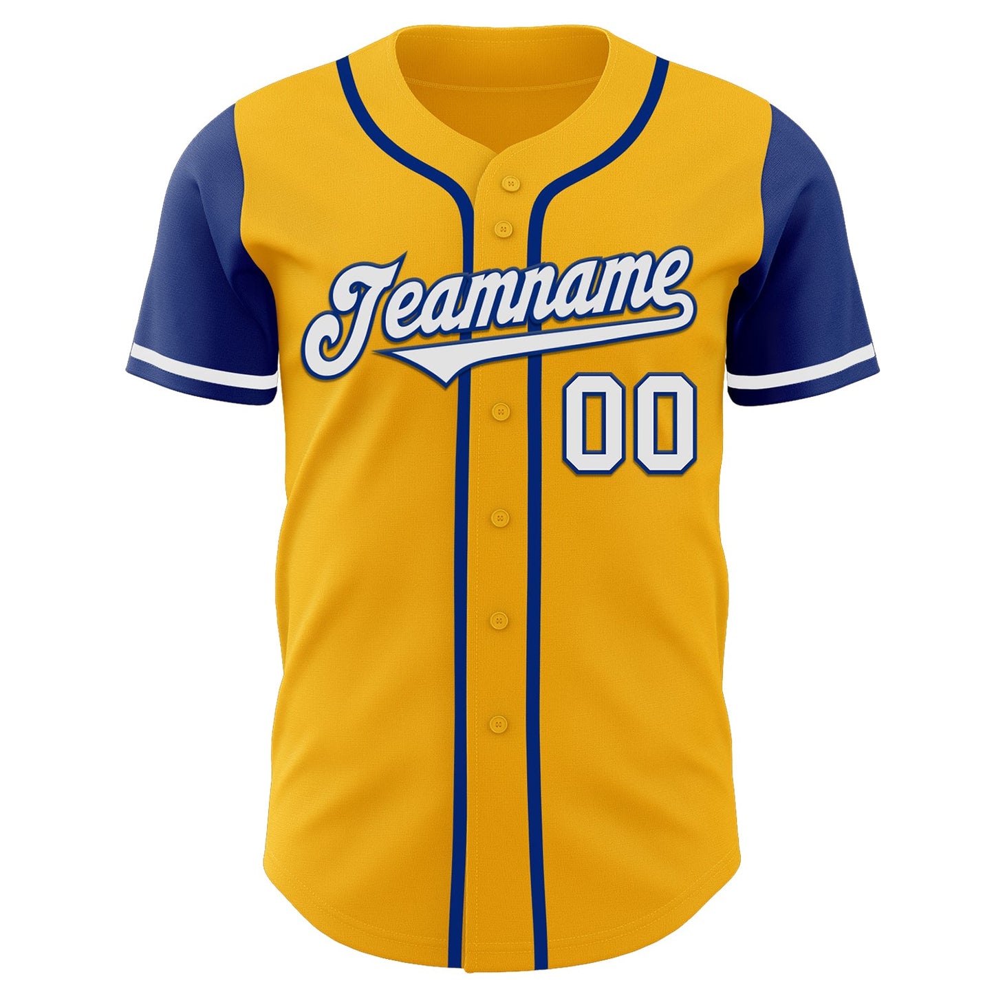 Custom Gold White-Royal Authentic Two Tone Baseball Jersey - Sky-Custom