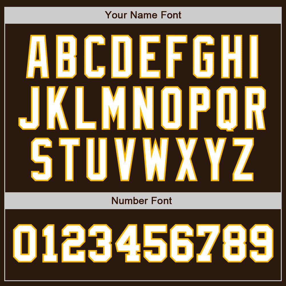 Custom Brown White-Gold Authentic Two Tone Baseball Jersey - Sky-Custom