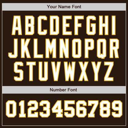 Custom Brown White-Gold Authentic Two Tone Baseball Jersey - Sky-Custom