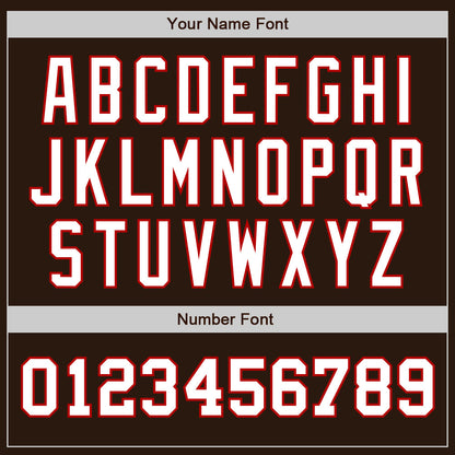 Custom Brown White-Red Authentic Two Tone Baseball Jersey - Sky-Custom