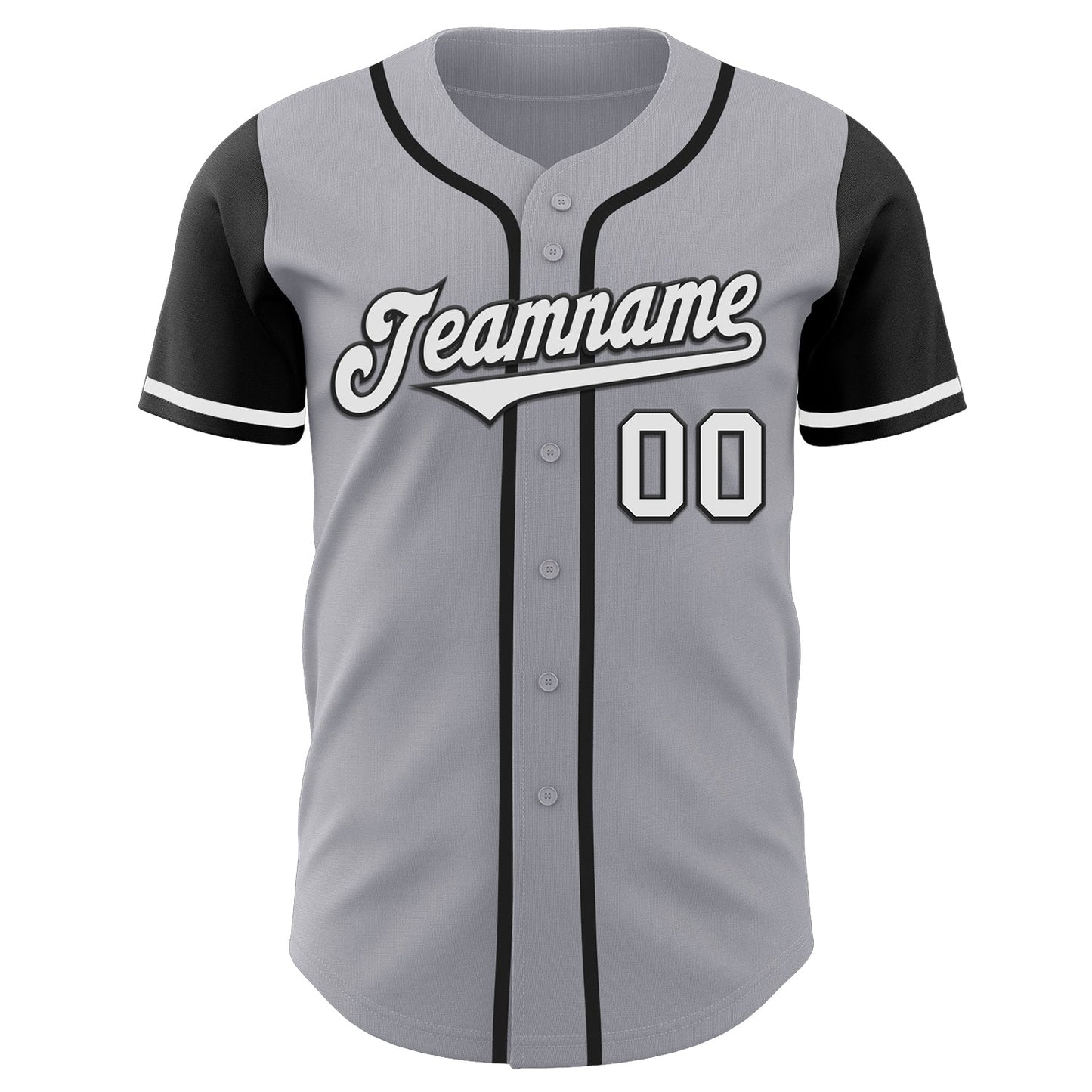 Custom Gray White-Black Authentic Two Tone Baseball Jersey - Sky-Custom