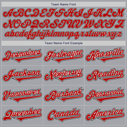 Custom Gray Red-Black Authentic Two Tone Baseball Jersey - Sky-Custom