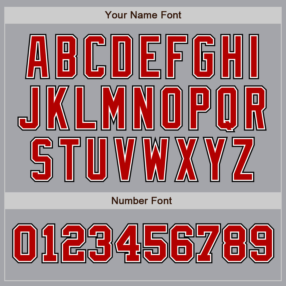 Custom Gray Red-Black Authentic Two Tone Baseball Jersey - Sky-Custom