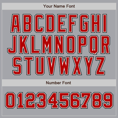 Custom Gray Red-Black Authentic Two Tone Baseball Jersey - Sky-Custom