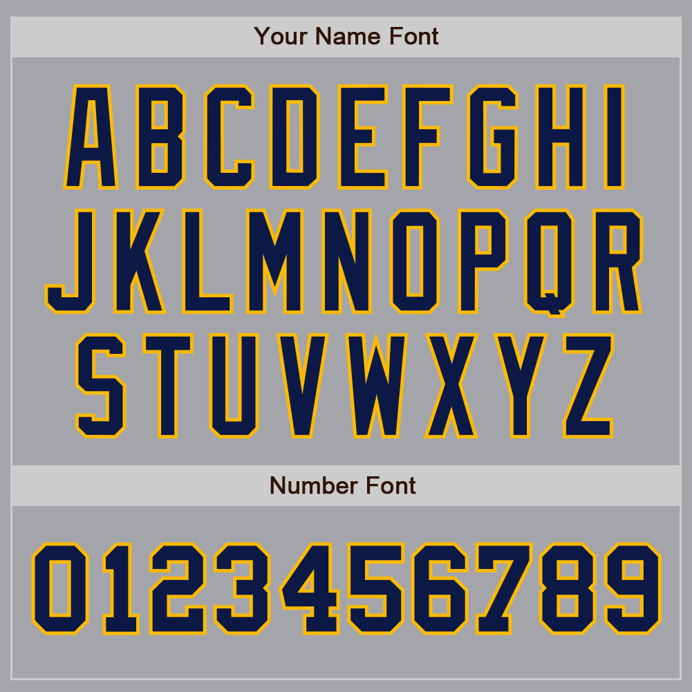 Custom Gray Navy-Gold Authentic Two Tone Baseball Jersey - Sky-Custom