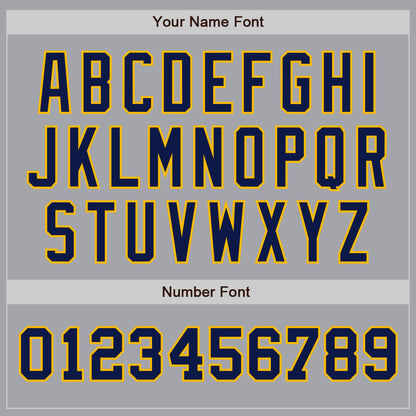 Custom Gray Navy-Gold Authentic Two Tone Baseball Jersey - Sky-Custom