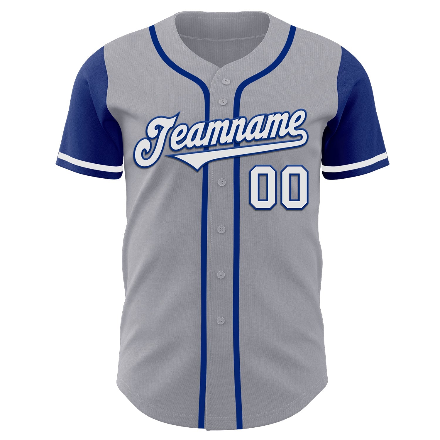 Custom Gray White-Royal Authentic Two Tone Baseball Jersey - Sky-Custom
