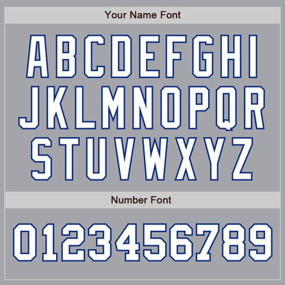 Custom Gray White-Royal Authentic Two Tone Baseball Jersey - Sky-Custom