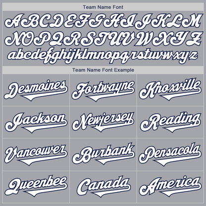 Custom Gray White-Navy Authentic Two Tone Baseball Jersey - Sky-Custom