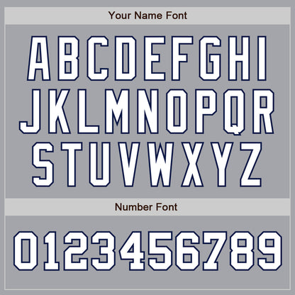 Custom Gray White-Navy Authentic Two Tone Baseball Jersey - Sky-Custom