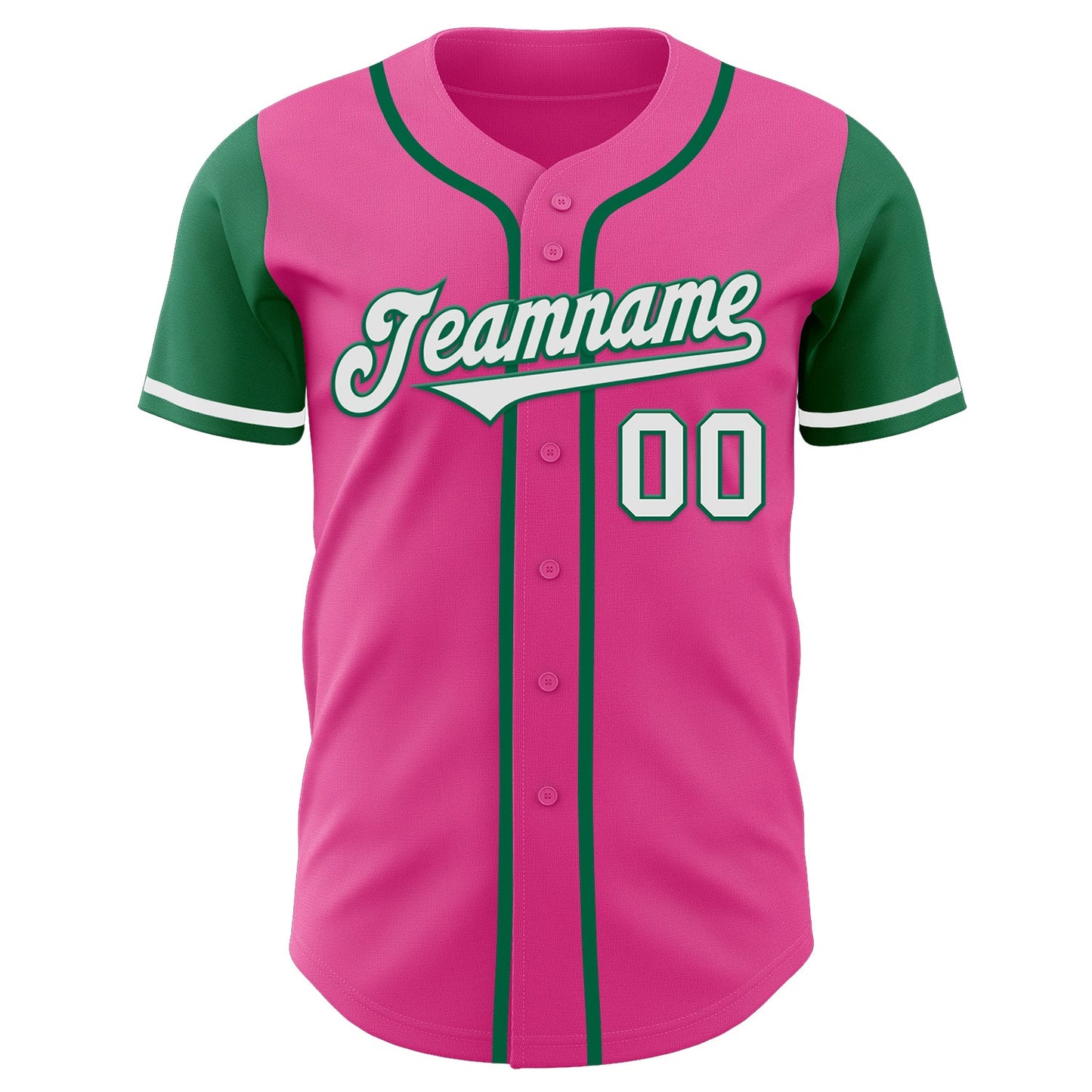 Custom Pink White-Kelly Green Authentic Two Tone Baseball Jersey - Sky-Custom