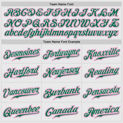 Custom White Pink-Kelly Green Authentic Two Tone Baseball Jersey - Sky-Custom