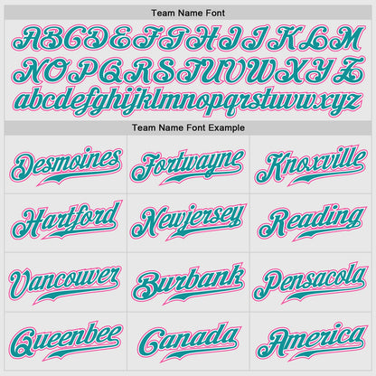 Custom White Pink-Teal Authentic Two Tone Baseball Jersey - Sky-Custom