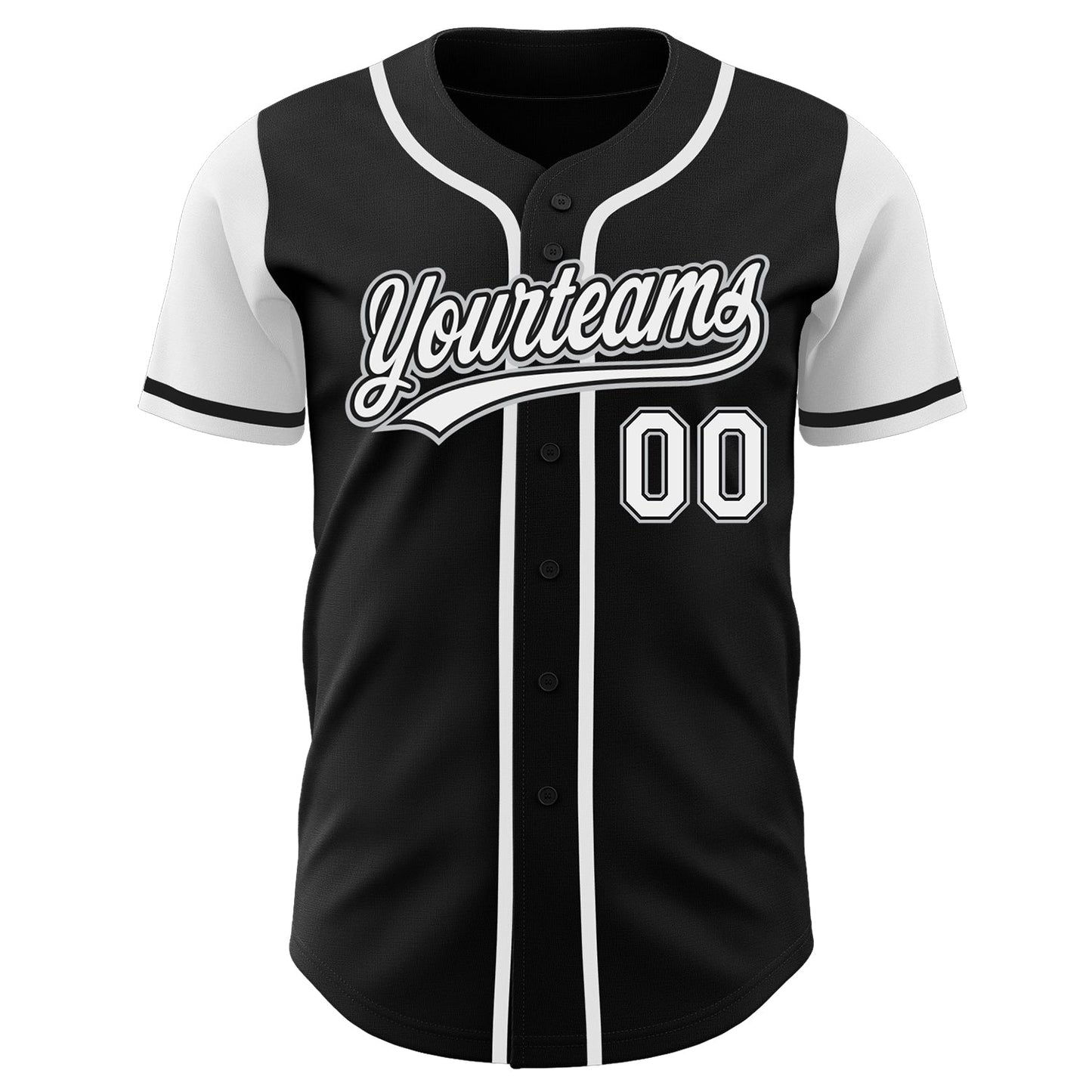 Custom Black White-Gray Authentic Two Tone Baseball Jersey - Sky-Custom
