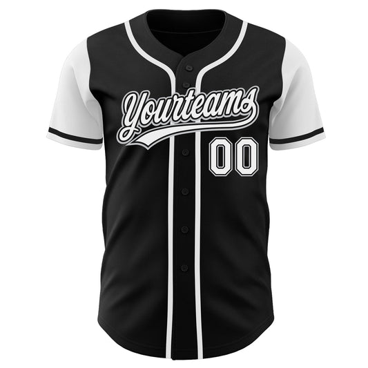 Custom Black White-Gray Authentic Two Tone Baseball Jersey - Sky-Custom
