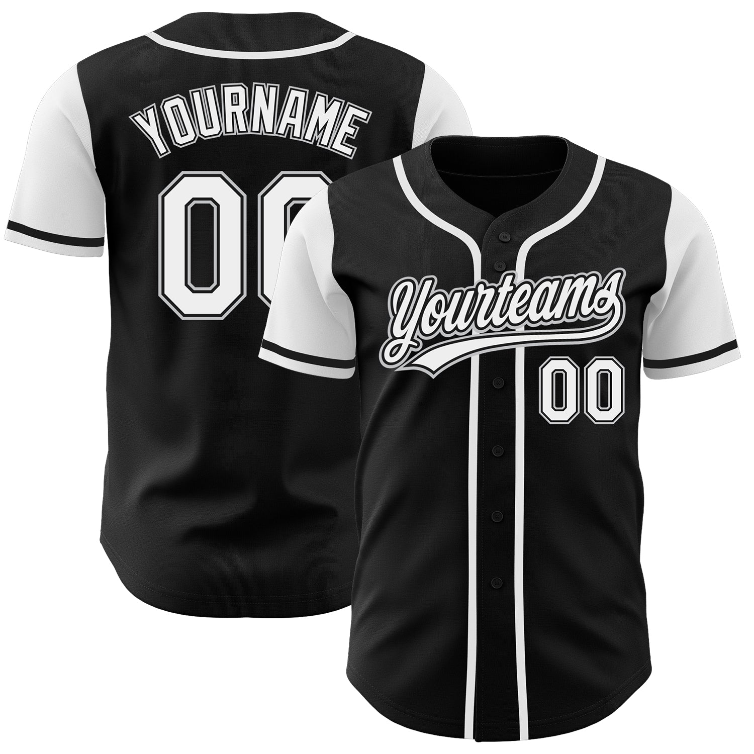 Custom Black White-Gray Authentic Two Tone Baseball Jersey - Sky-Custom