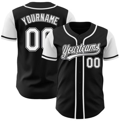 Custom Black White-Gray Authentic Two Tone Baseball Jersey - Sky-Custom