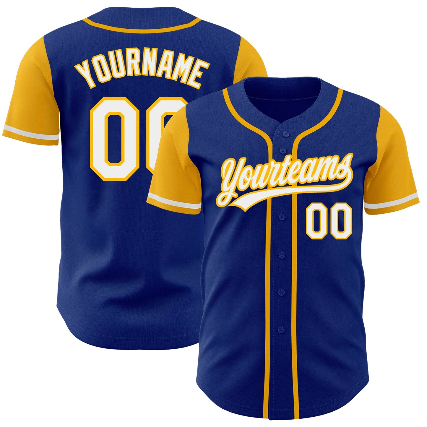 Custom Royal White-Gold Authentic Two Tone Baseball Jersey - Sky-Custom