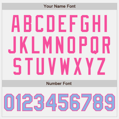 Custom White Light Blue-Pink Authentic Two Tone Baseball Jersey - Sky-Custom