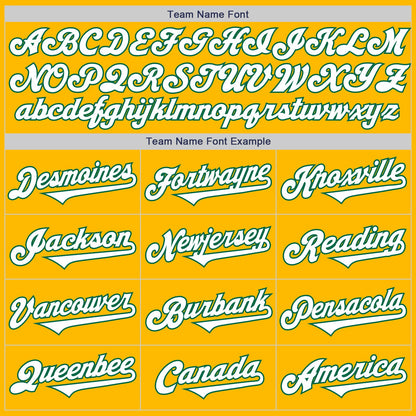 Custom Gold Royal-Kelly Green Authentic Two Tone Baseball Jersey - Sky-Custom