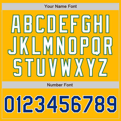 Custom Gold Royal-Kelly Green Authentic Two Tone Baseball Jersey - Sky-Custom