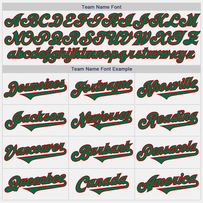 Custom White Kelly Green-Red Authentic Two Tone Baseball Jersey - Sky-Custom