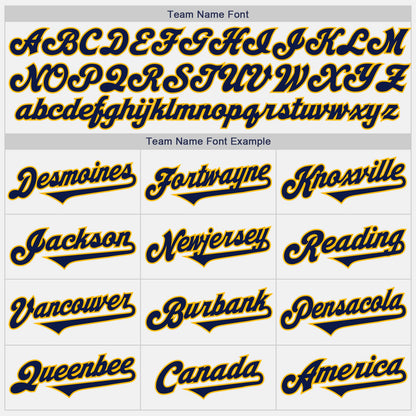 Custom White Navy-Gold Authentic Two Tone Baseball Jersey - Sky-Custom