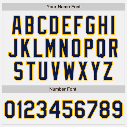 Custom White Navy-Gold Authentic Two Tone Baseball Jersey - Sky-Custom