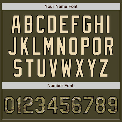 Custom Olive Camo Black-Cream Authentic Salute To Service Two Tone Baseball Jersey - Sky-Custom