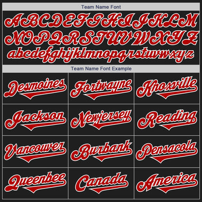 Custom Black Red-White Authentic Two Tone Baseball Jersey - Sky-Custom