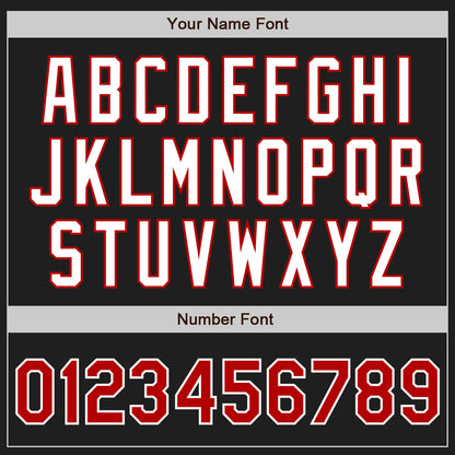 Custom Black Red-White Authentic Two Tone Baseball Jersey - Sky-Custom