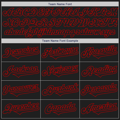 Custom Black Red Authentic Two Tone Baseball Jersey - Sky-Custom