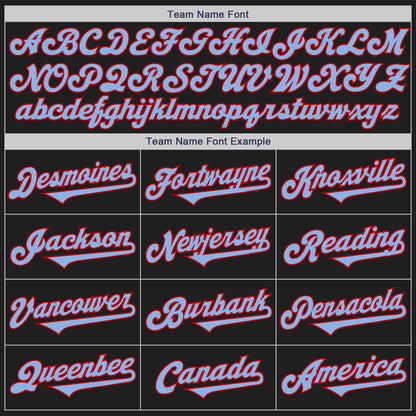 Custom Black Light Blue-Red Authentic Two Tone Baseball Jersey - Sky-Custom