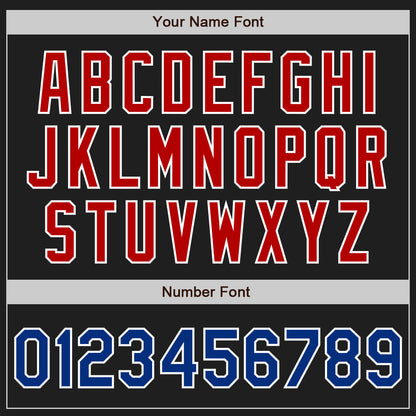 Custom Black Royal-Red Authentic Two Tone Baseball Jersey - Sky-Custom