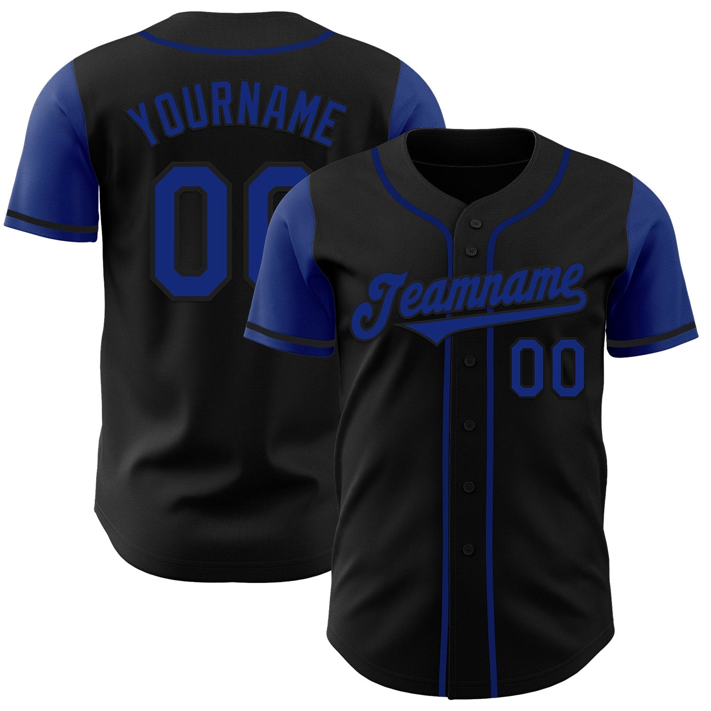 Custom Black Royal Authentic Two Tone Baseball Jersey - Sky-Custom