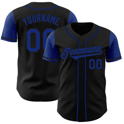 Custom Black Royal Authentic Two Tone Baseball Jersey - Sky-Custom