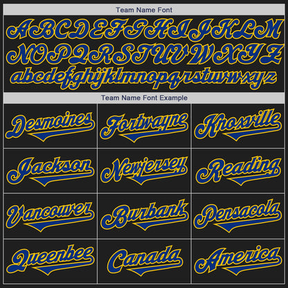 Custom Black Royal-Yellow Authentic Two Tone Baseball Jersey - Sky-Custom