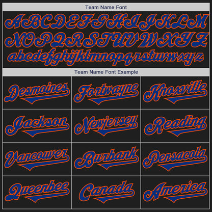Custom Black Royal-Orange Authentic Two Tone Baseball Jersey - Sky-Custom