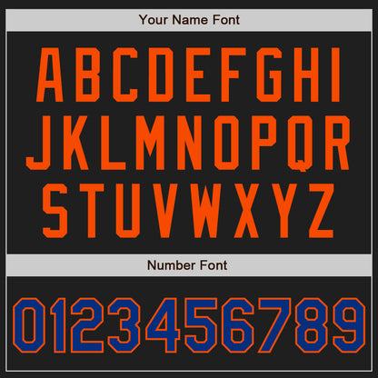 Custom Black Royal-Orange Authentic Two Tone Baseball Jersey - Sky-Custom