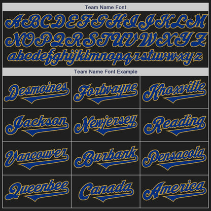 Custom Black Royal-Old Gold Authentic Two Tone Baseball Jersey - Sky-Custom