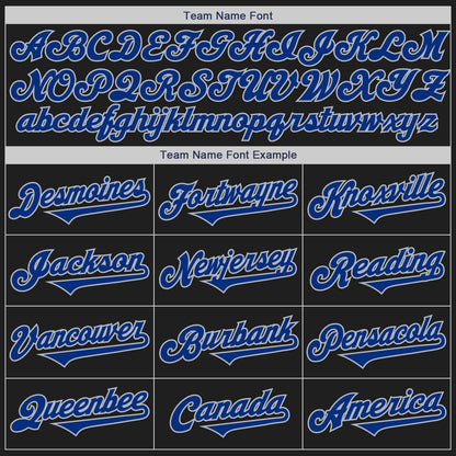Custom Black Royal-Gray Authentic Two Tone Baseball Jersey - Sky-Custom