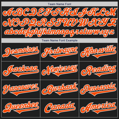 Custom Black Orange-White Authentic Two Tone Baseball Jersey - Sky-Custom