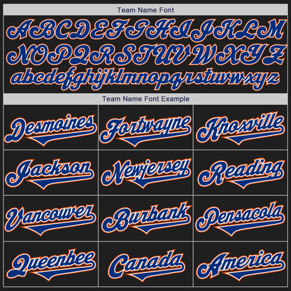 Custom Black Royal-Orange Authentic Two Tone Baseball Jersey - Sky-Custom