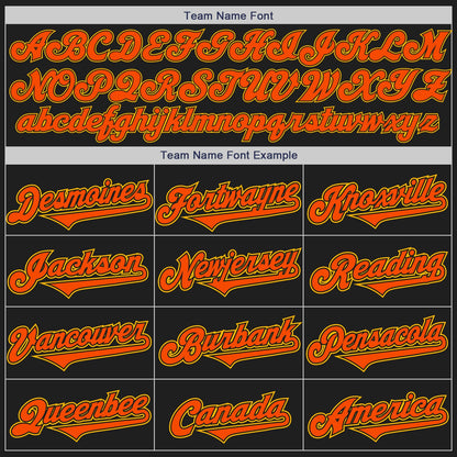 Custom Black Orange-Gold Authentic Two Tone Baseball Jersey - Sky-Custom