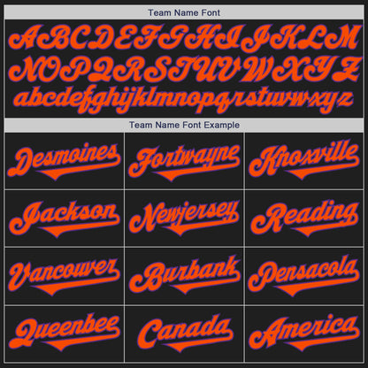 Custom Black Orange-Purple Authentic Two Tone Baseball Jersey - Sky-Custom