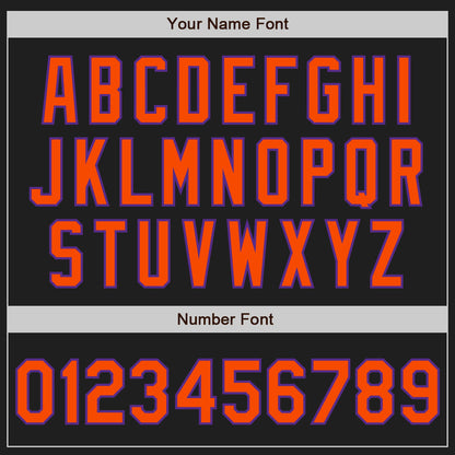 Custom Black Orange-Purple Authentic Two Tone Baseball Jersey - Sky-Custom