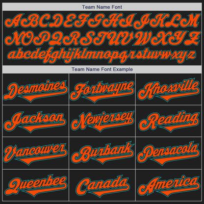 Custom Black Orange-Teal Authentic Two Tone Baseball Jersey - Sky-Custom