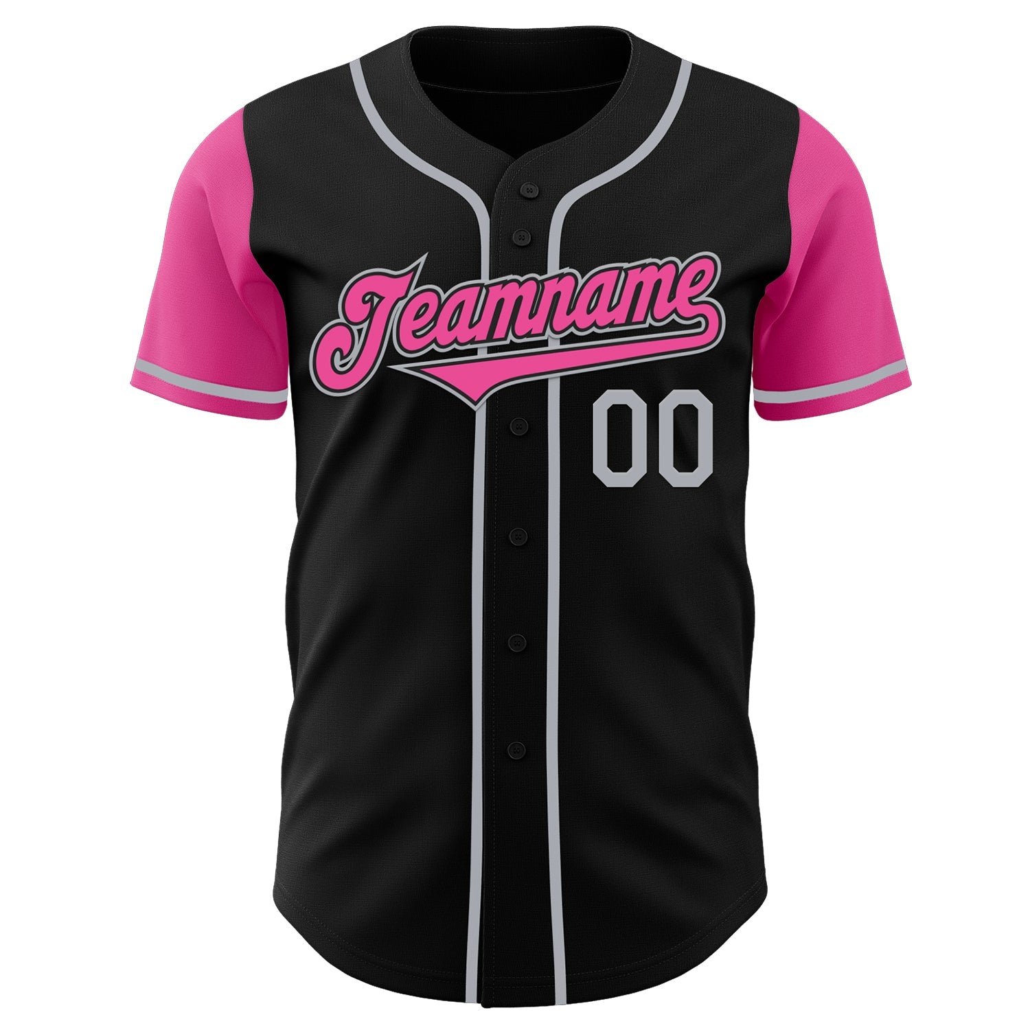 Custom Black Pink-Gray Authentic Two Tone Baseball Jersey - Sky-Custom